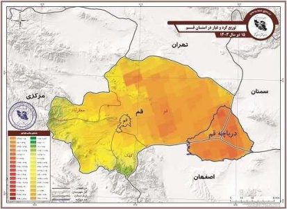 افزایش پدیده گردوغبار در استان قم