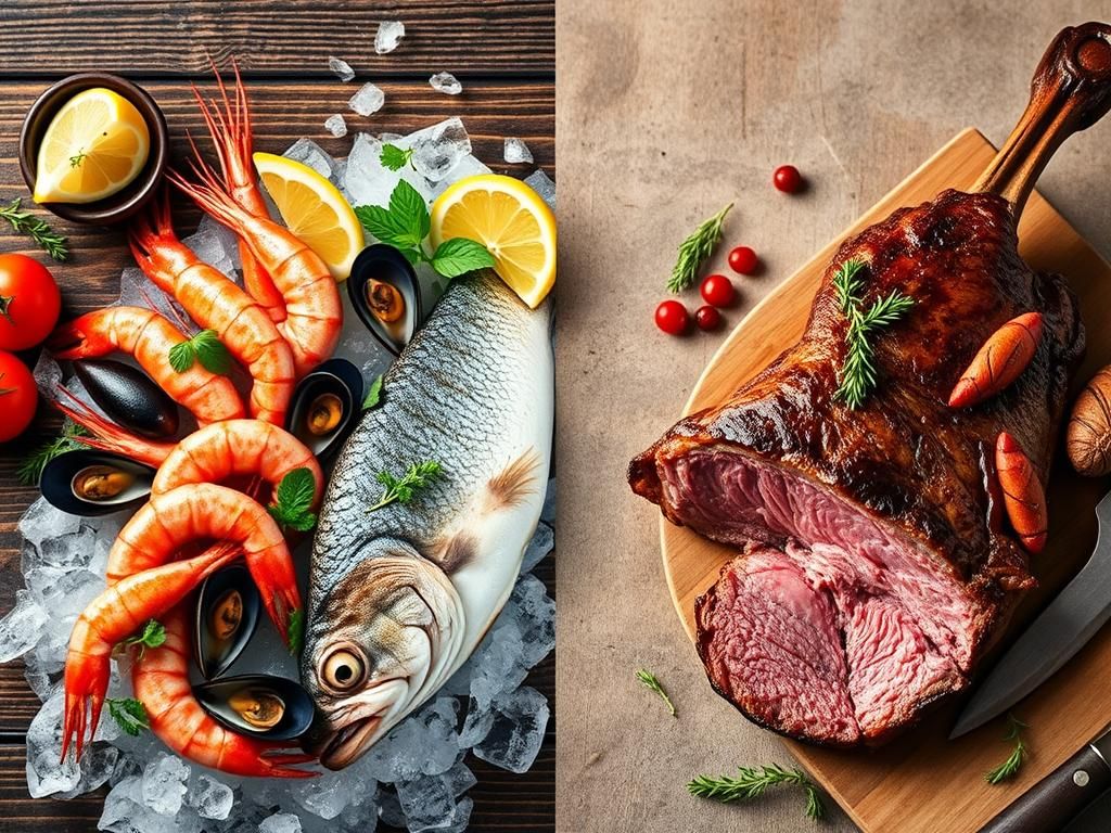 کتاب آشپزی خارجی غذاهای دریایی و گوشت