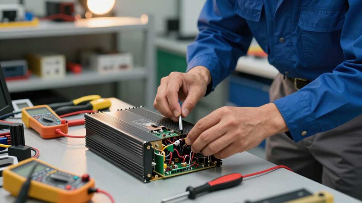 تست درایو پس از تعمیر توسط تکنسین برق 
